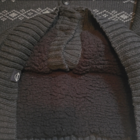 Weatherproof Vintage Men's Fair Isle Cardigan Sweater Jacket Grey X-Large XL EUC - Picture 7 of 12